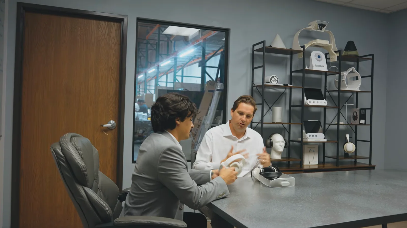 Two of the team working through products in the Carlsbad office